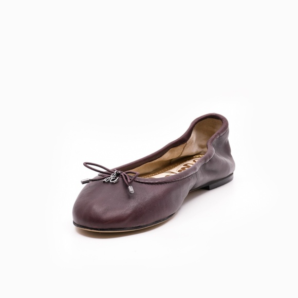 SAM EDELMAN Felicia Aubergine Leather Ballet Flats US 7M - Picture 4 of 11